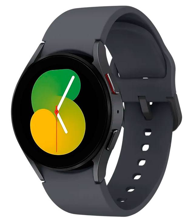 Обзор смарт-часов SAMSUNG Galaxy Watch 5: стильный дизайн, расширенные функции и улучшенное отслеживание здоровья в сером исполнении.