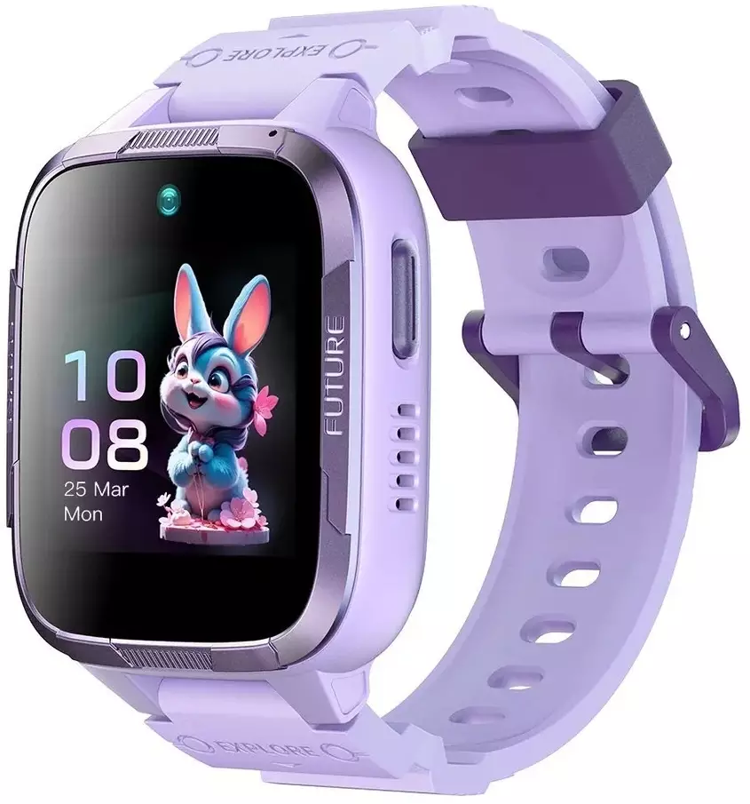 Обзор детских смарт-часов HONOR Kids Watch Plus 4G: безопасность, связь и развлечения для вашего ребенка в стильном фиолетовом корпусе.