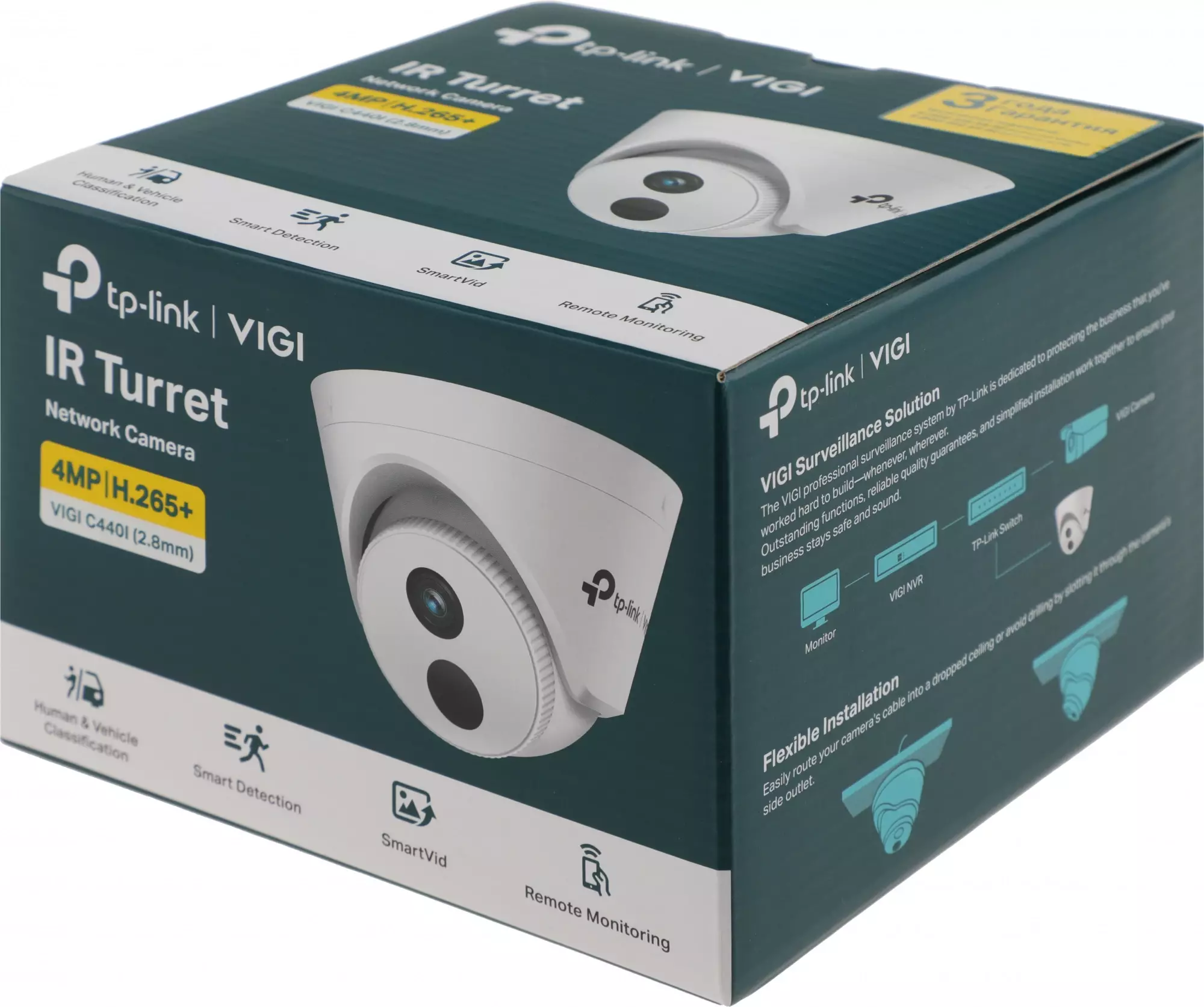 Обзор камеры видеонаблюдения TP-Link Vigi C440I: надежная защита с фиксированным фокусом 2.8мм в белом корпусе.