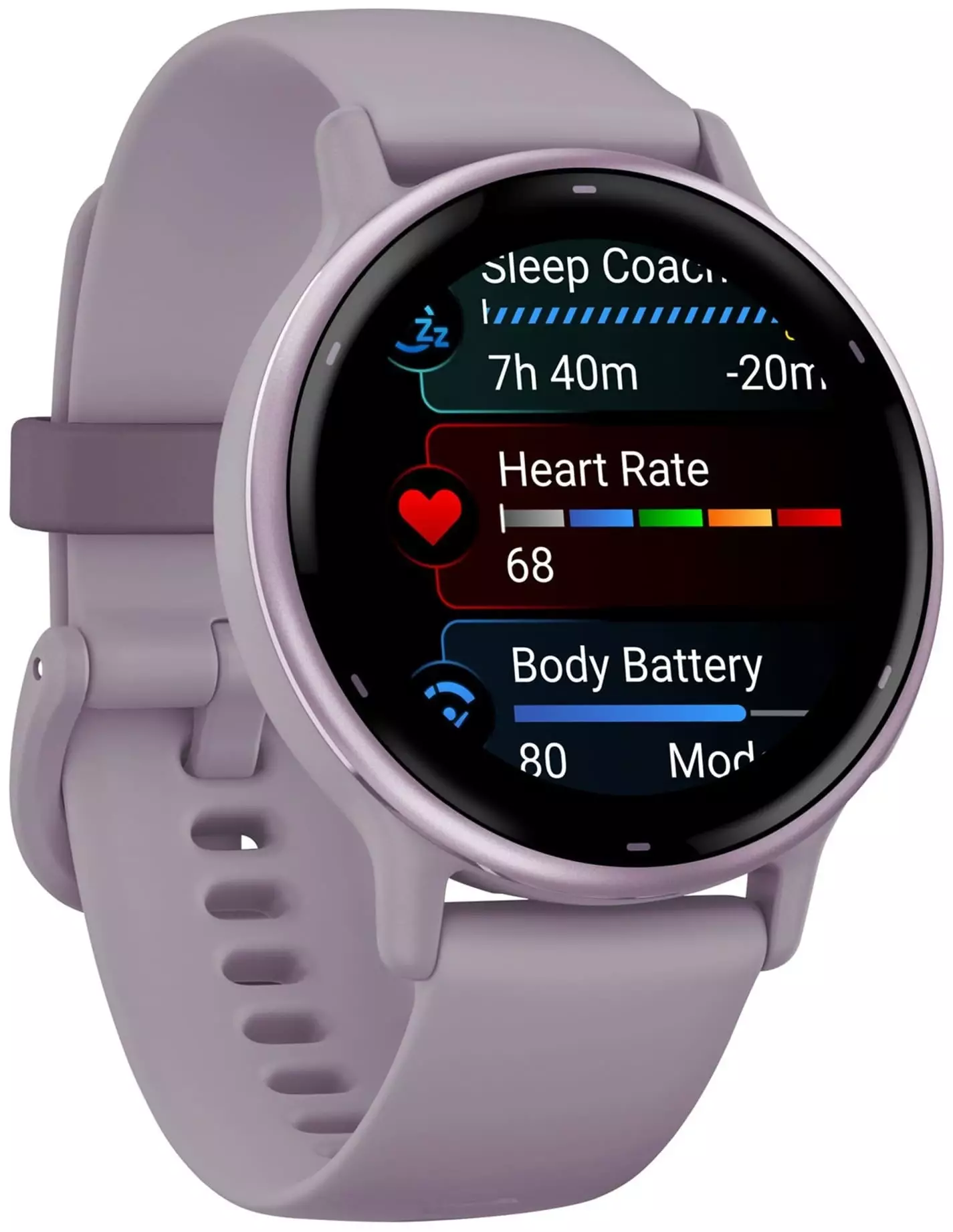 Обзор смарт-часов GARMIN Vivoactive 5: стильный дизайн, расширенные функции для фитнеса и здоровья в сиреневом исполнении.