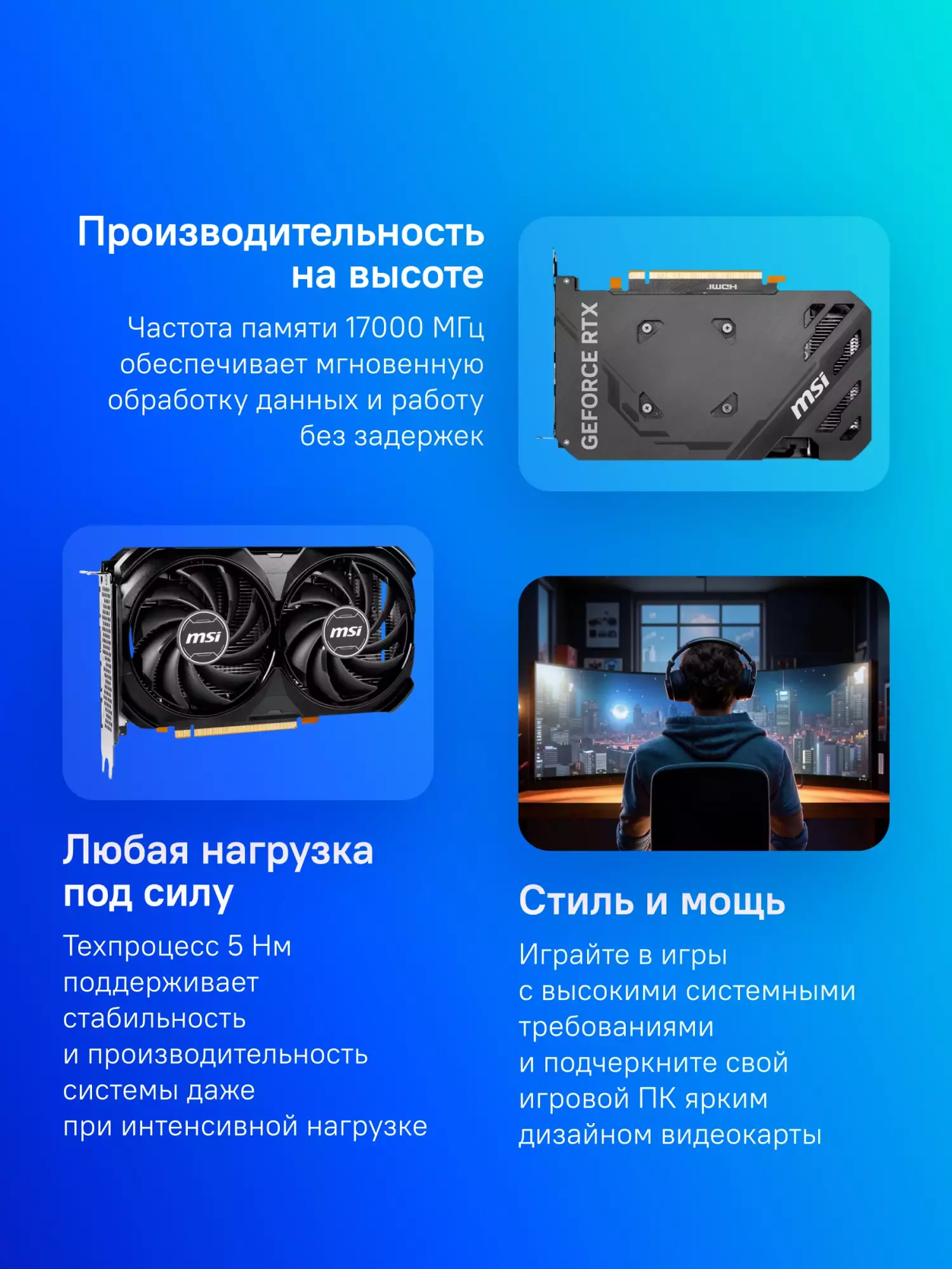 Обзор MSI RTX 4060 VENTUS 2X BLACK 8G OC: Компактная и мощная видеокарта для игр и работы с графикой.