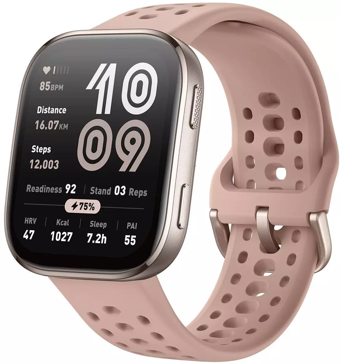 Обзор смарт-часов AMAZFIT Bip 6 A2435: стильный дизайн, расширенные функции и превосходная автономность в розовом золоте.