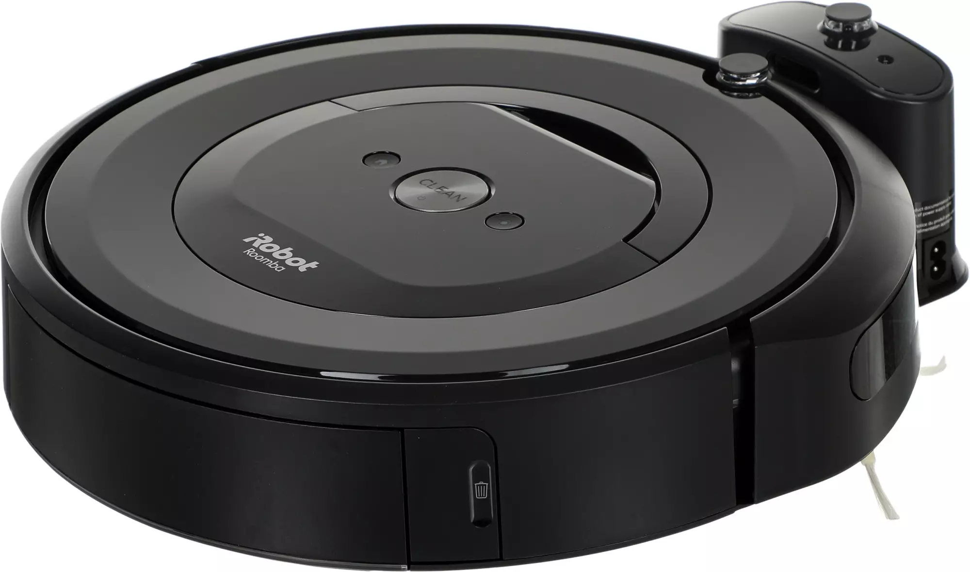 Обзор робота-пылесоса iRobot Roomba e5: надежный помощник для эффективной уборки вашего дома в сером и черном исполнении.