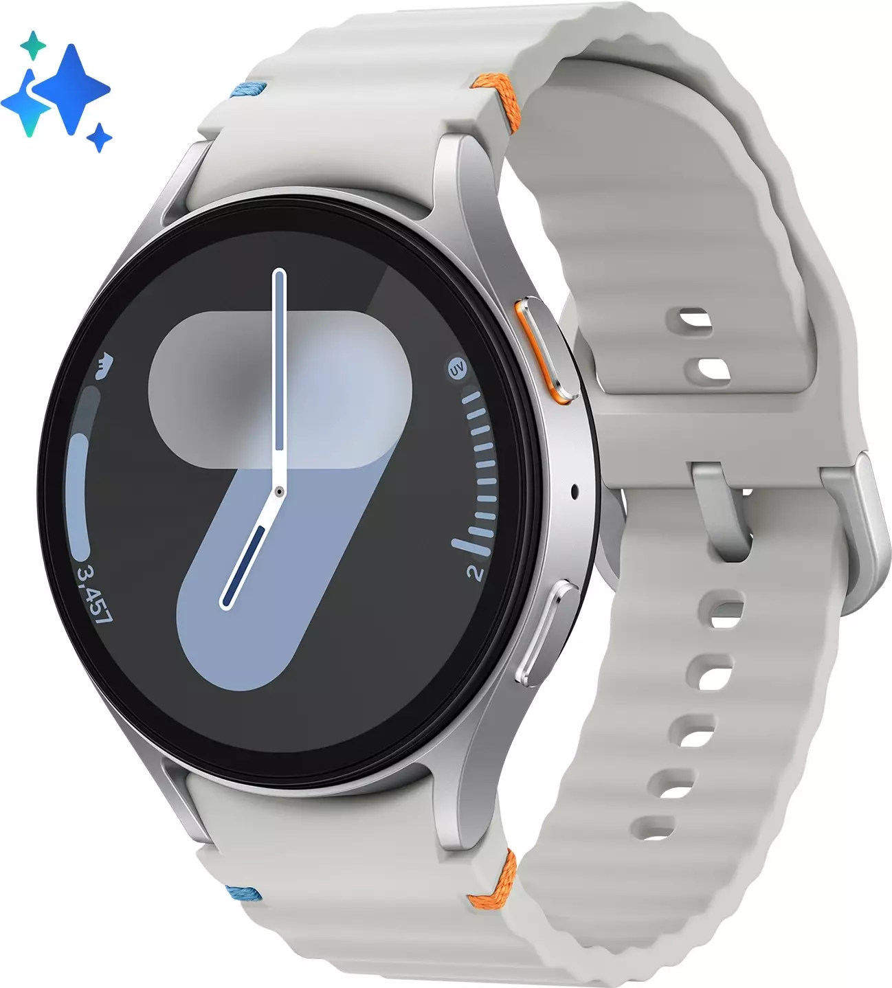Обзор смарт-часов SAMSUNG Galaxy Watch 7 LTE: стильный дизайн, передовые функции и безупречная связь в серебристом исполнении.