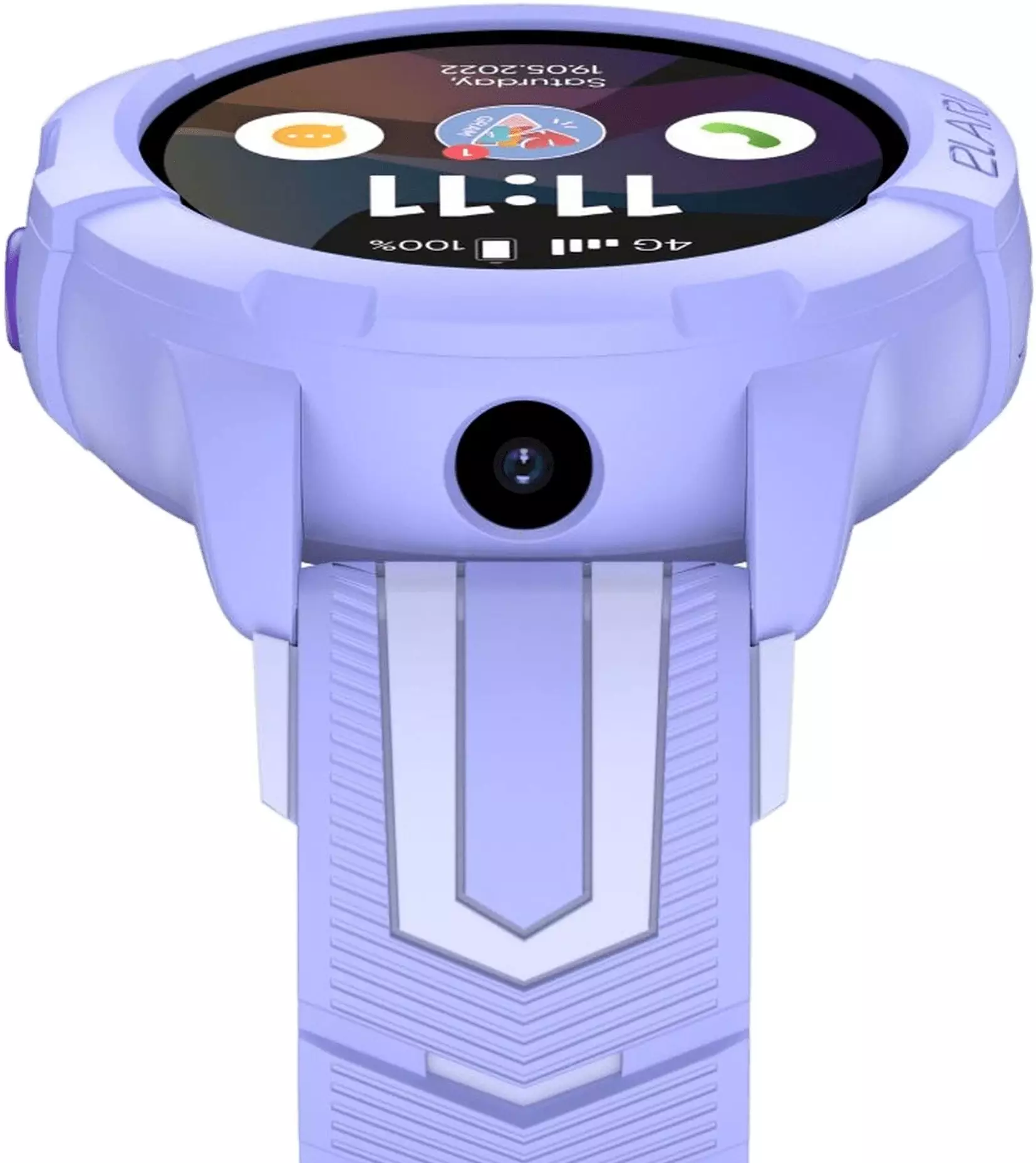 Обзор детских смарт-часов ELARI KidPhone 4G Wink: стильный дизайн, безопасность и связь для вашего ребенка в лиловом цвете.